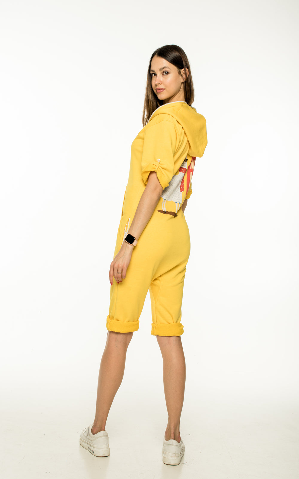 Lightweight Jumpsuit Llama short yellow