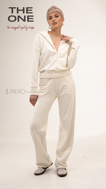 French Terry Cotton Elegant Palazzo Pants