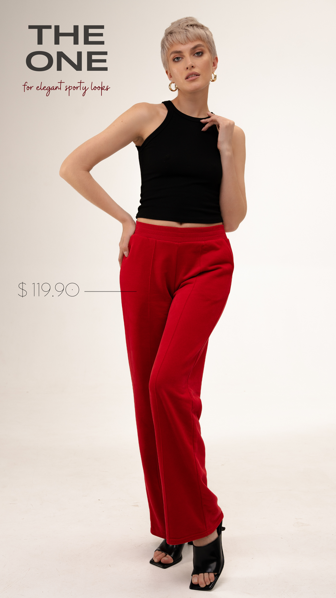 French Terry Cotton Elegant Palazzo Pants